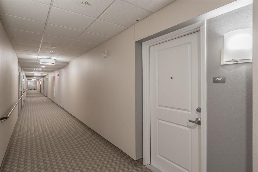 Secured hallway with access to your unit.