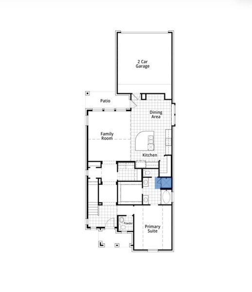 2D floor plan layout for the Merrivale by Highland Homes in Mantua Point, Van Alstyne, TX (Image 25).