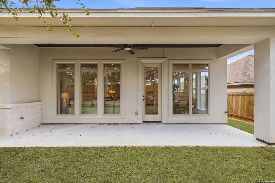 Exterior details and patio area of a home in , New Braunfels (Image 28).
