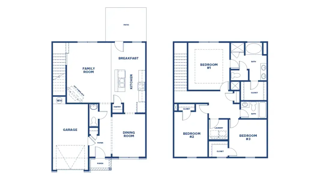 2D floor plan layout for the Ansley by D.R. Horton in Stillwater Lake Oconee, Eatonton, GA (Image 4).