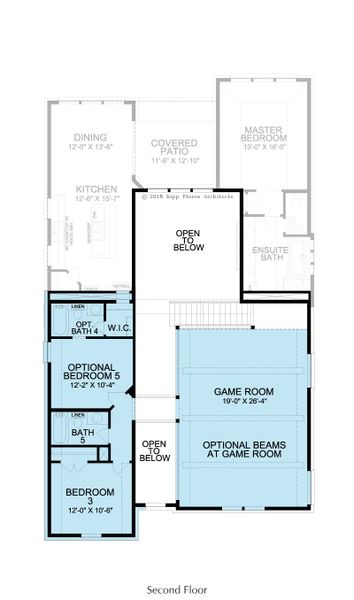 2D floor plan layout for the Madison by Landon Homes in Fields - East Village, Frisco, TX (Image 7). 2D floor plan layout for the Madison by Landon Homes in Fields - East Village, Frisco, TX (Image 7).