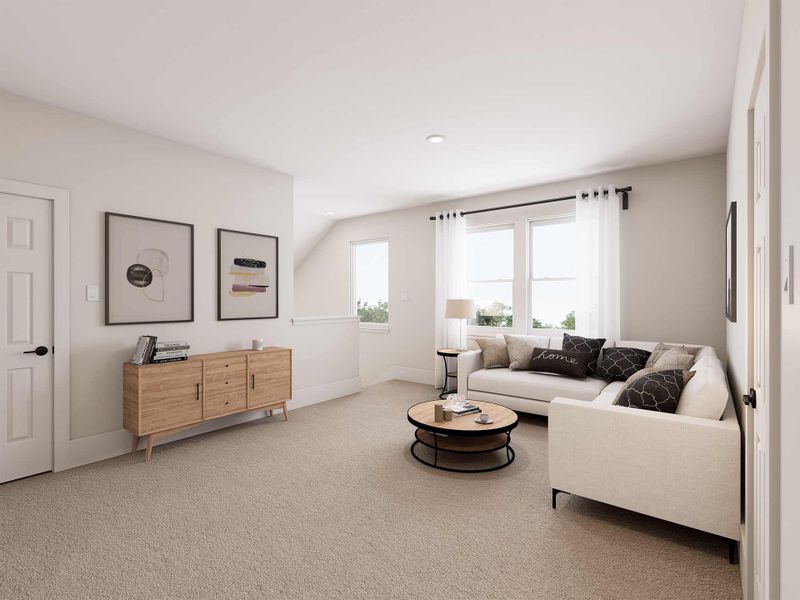 Representative furnished interior of a home built from the The Beacon by David Weekley Homes in Reserve at Park Row, Houston (Image 4).