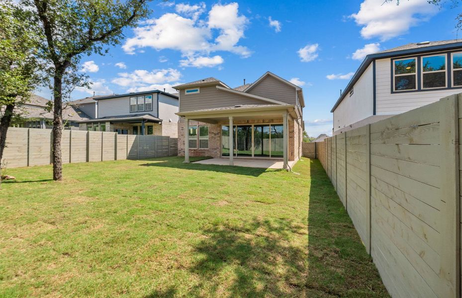 Exterior details and patio area of a home in Wolf Ranch, Georgetown (Image 19).