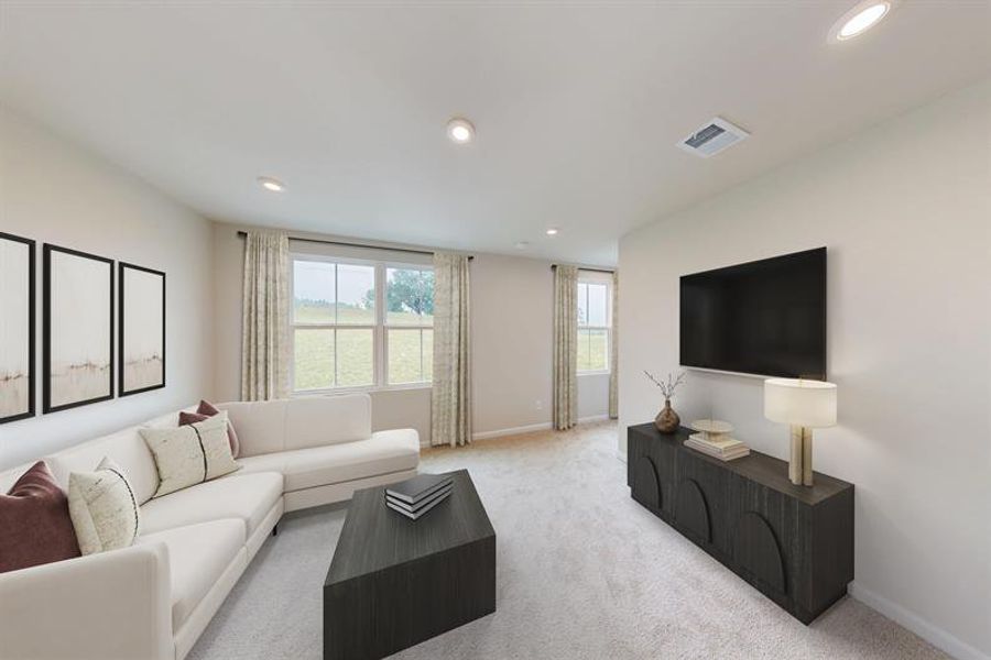 Furnished interior view inside a new home in Wren Woods 2-Story, Gray Court (Image 25).