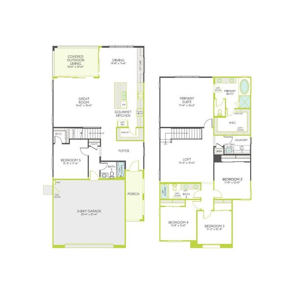 2D floor plan layout of this home in Waterston Central, Gilbert, AZ (Image 4).