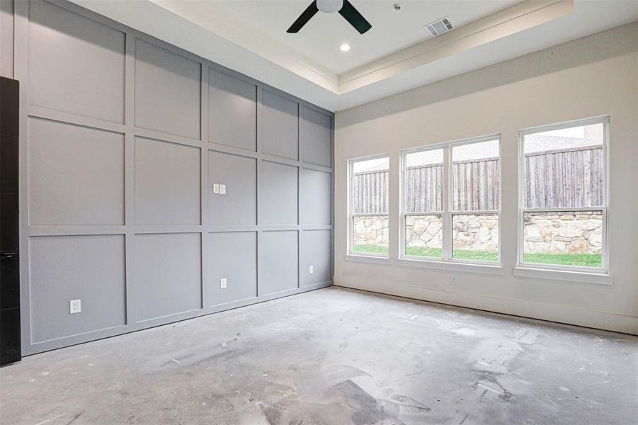 Primary room featuring ceiling fan