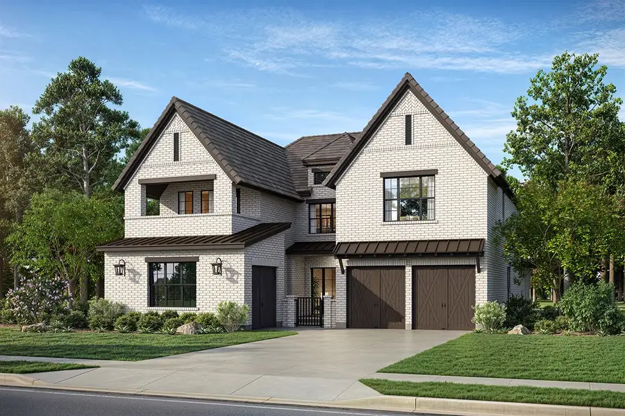 Representative exterior photo of a completed home built from the Catalina by Landon Homes in Fields - Brookside North, Frisco, TX (Image 1). Representative exterior photo of a completed home built from the Catalina by Landon Homes in Fields - Brookside North, Frisco, TX (Image 1).