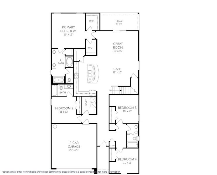 2D floor plan layout for the Mayport II - 50' Homesites by Dream Finders Homes in Wilford Oaks, Orange Park, FL (Image 3). 2D floor plan layout for the Mayport II - 50' Homesites by Dream Finders Homes in Wilford Oaks, Orange Park, FL (Image 3).