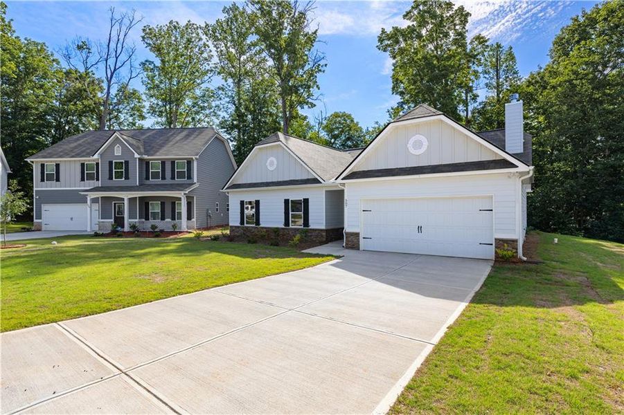 Front exterior of a new home in , Villa Rica, GA, highlighting curb appeal (Image 18).