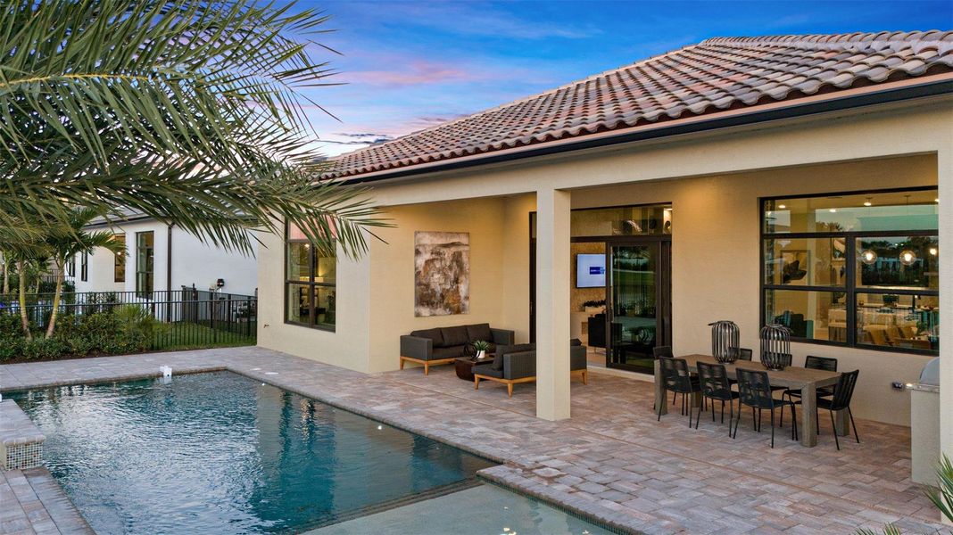 Exterior details and patio area of a home in Cresswind Palm Beach at Westlake, Westlake (Image 23).