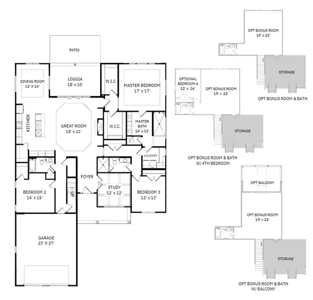 2D floor plan layout for the Lookout Point by Kent Homes in Landfall, Wilmington, NC (Image 3).