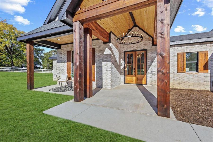 Exterior details and patio area of a home in , Denison (Image 4). Exterior details and patio area of a home in , Denison (Image 4).