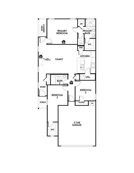 2D floor plan layout for the Rowan by Impression Homes in Bryant Farms, Melissa, TX (Image 3). 2D floor plan layout for the Rowan by Impression Homes in Bryant Farms, Melissa, TX (Image 3).