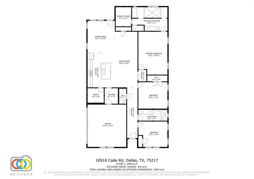 2D floor plan layout of this home in , Dallas, TX (Image 5). 2D floor plan layout of this home in , Dallas, TX (Image 5).