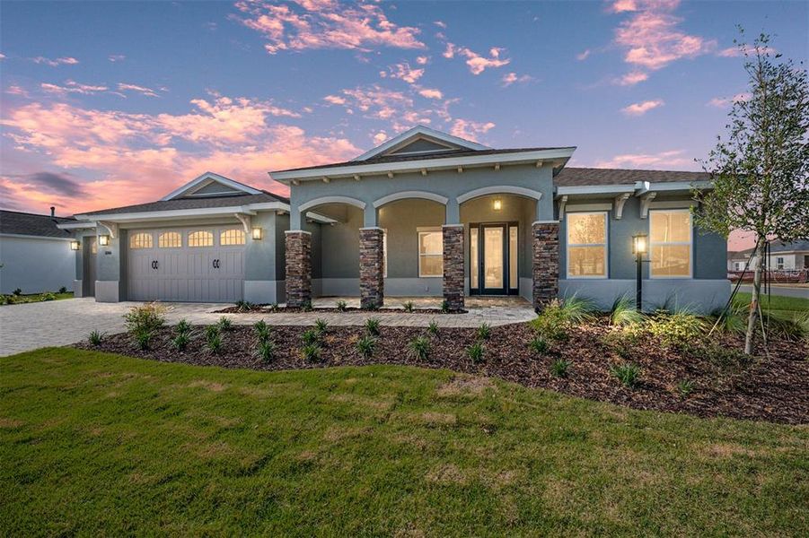 Front exterior of a new home in , Ocala, FL, highlighting curb appeal (Image 28). Front exterior of a new home in , Ocala, FL, highlighting curb appeal (Image 28).