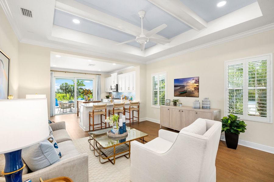 Representative furnished interior of a home built from the Liberty 4 by Neal Communities in Palmera, Venice (Image 8).