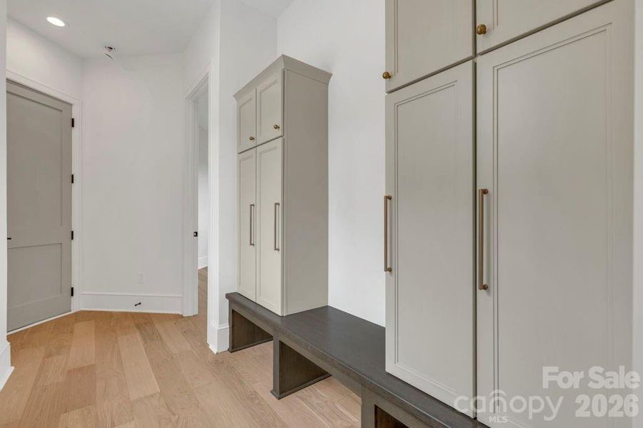 Main-level mudroom area off garage