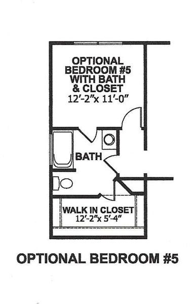Optional Bedroom 5 with Closet & Full Bath Optional Bedroom 5 with Closet & Full Bath