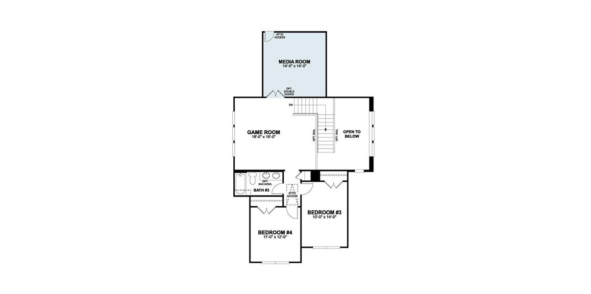 2D floor plan layout of this home in Cedar Brook, Leander, TX (Image 3).