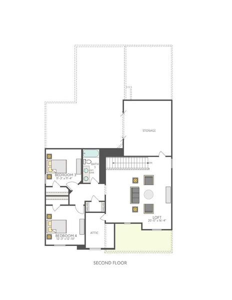 2D floor plan layout of this home in Lagos Reserve, Manor, TX (Image 3). 2D floor plan layout of this home in Lagos Reserve, Manor, TX (Image 3).