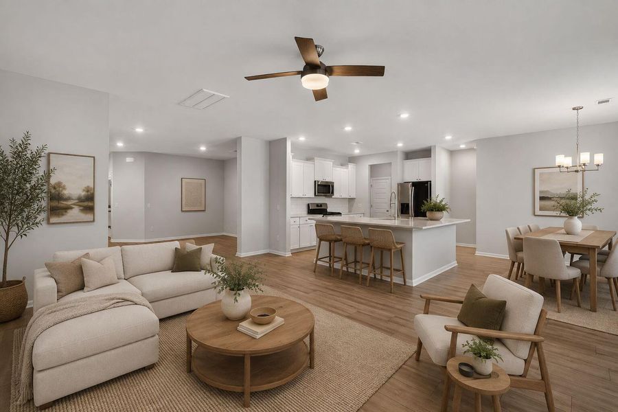 Furnished interior view inside a new home in Sweetgrass at Summers Corner, Summerville (Image 11).