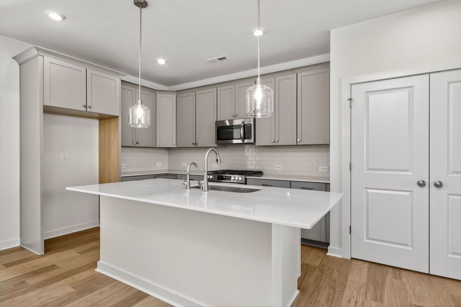 Representative furnished interior of a home built from the Flint B by Homes by Dickerson in Chatham Park, Pittsboro (Image 8).