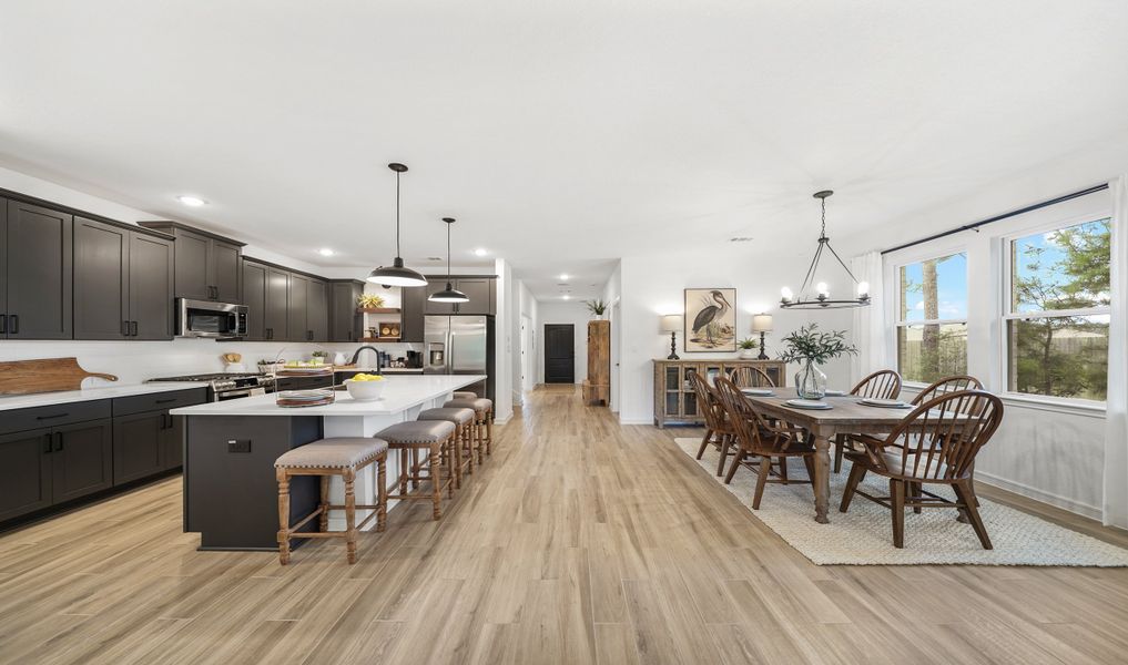 Kitchen adjacent to dining area