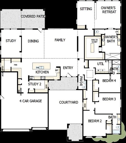 2D floor plan layout of this home in Suelo at Legado West, Queen Creek, AZ (Image 5).