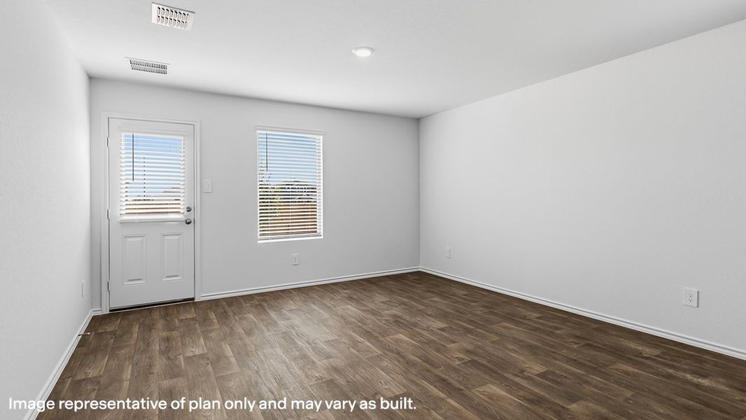 Representative unfurnished interior of a home built from the The Garner by D.R. Horton in Sereno Springs, Adkins (Image 14). Representative unfurnished interior of a home built from the The Garner by D.R. Horton in Sereno Springs, Adkins (Image 14).