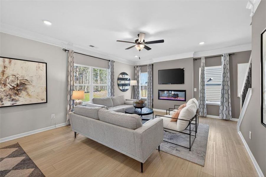 Furnished interior view inside a new home in Saddle Ridge, Calhoun (Image 2). Furnished interior view inside a new home in Saddle Ridge, Calhoun (Image 2).