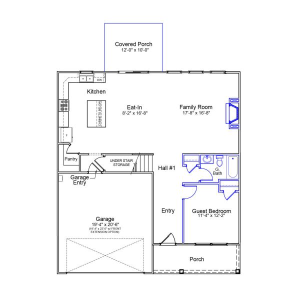2D floor plan layout of this home in Fieldstone, Lexington, NC (Image 3).