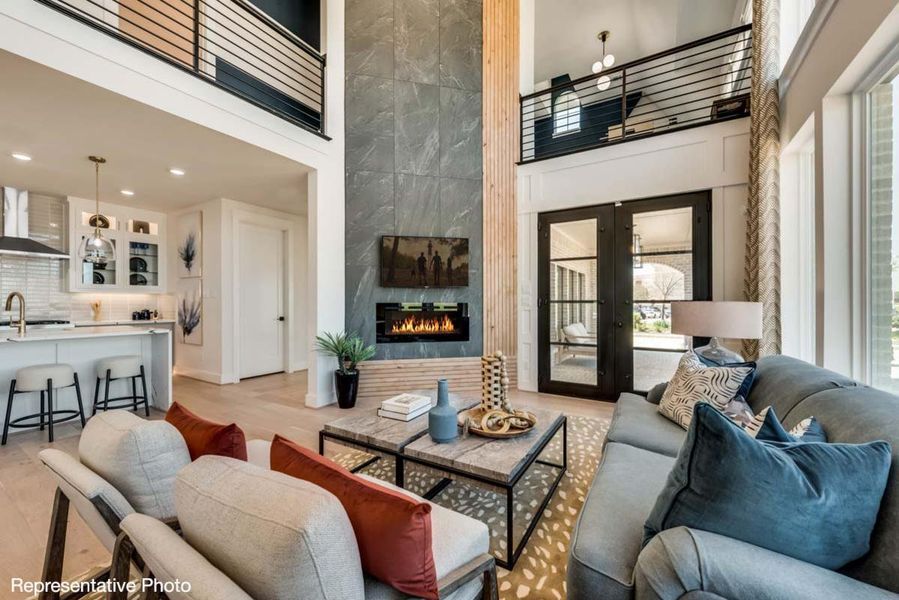 Furnished interior view inside a new home in Trails at Cottonwood Creek, Rowlett (Image 4). Furnished interior view inside a new home in Trails at Cottonwood Creek, Rowlett (Image 4).