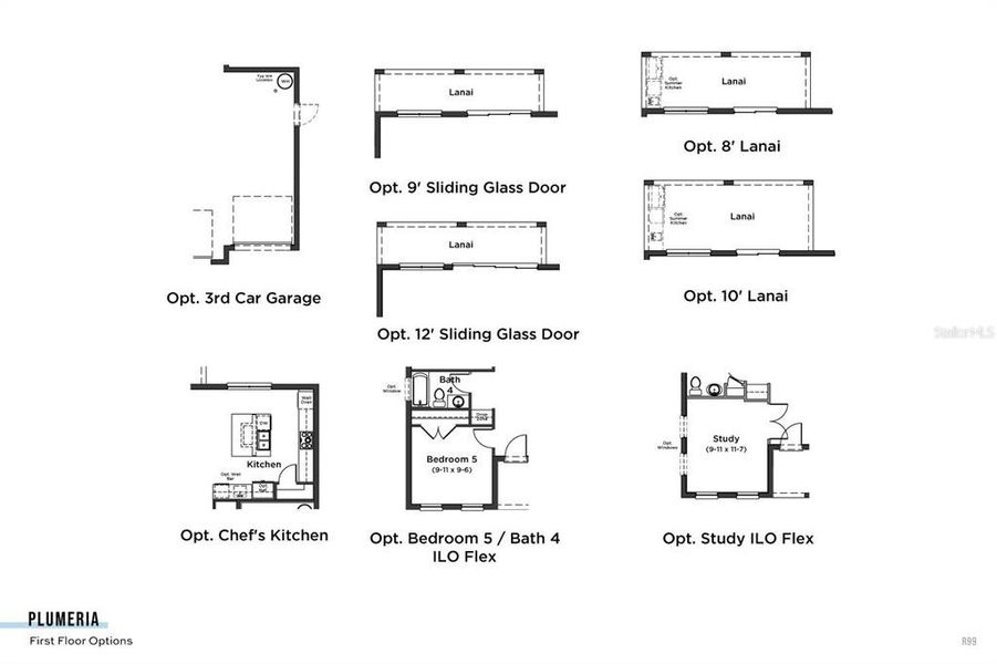 2D floor plan layout of this home in Lakeside at Satilla, St. Cloud, FL (Image 3).