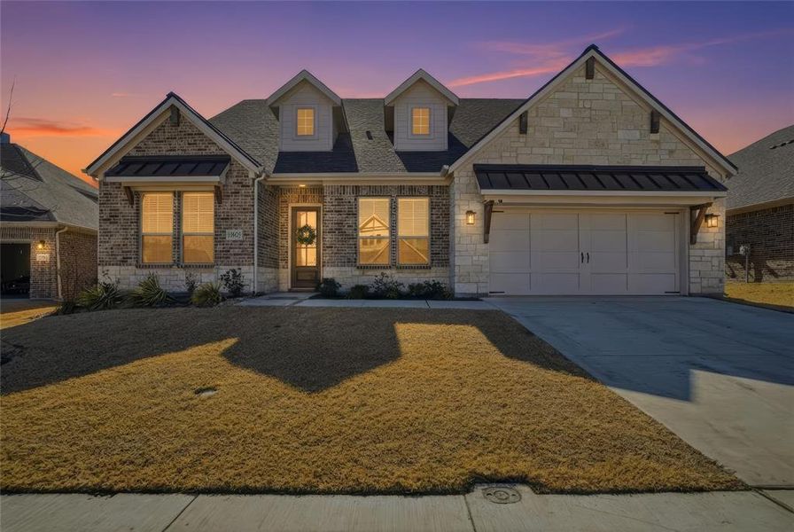 Front exterior of a new home in Morningstar, Aledo, TX, highlighting curb appeal (Image 22).