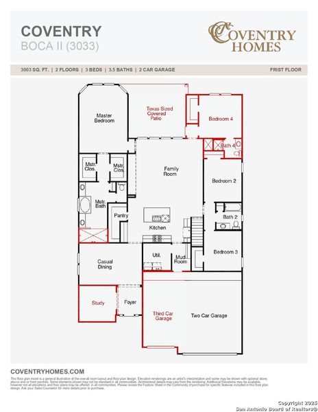 2D floor plan layout of this home in Homestead, Schertz, TX (Image 3).