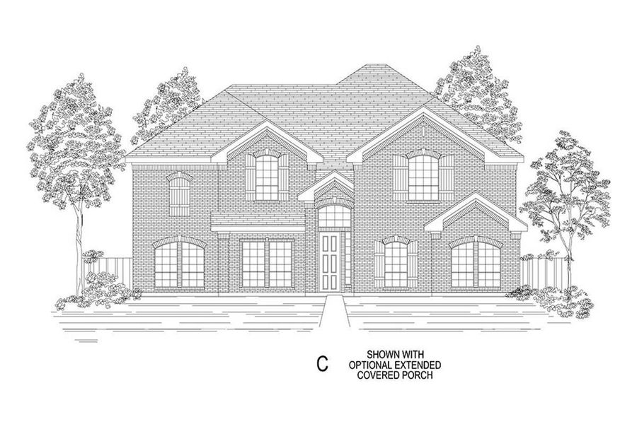 Representative rendering of the exterior for the Brentwood 3FS (w/Media) by First Texas Homes (Image 8).
