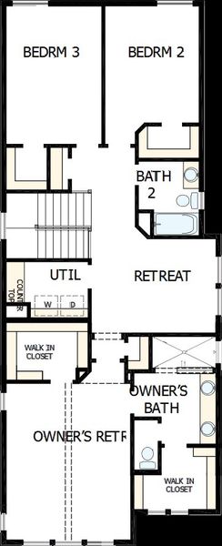 2D floor plan layout of this home in Indigo - Cottages Row Collection, Richmond, TX (Image 4). 2D floor plan layout of this home in Indigo - Cottages Row Collection, Richmond, TX (Image 4).