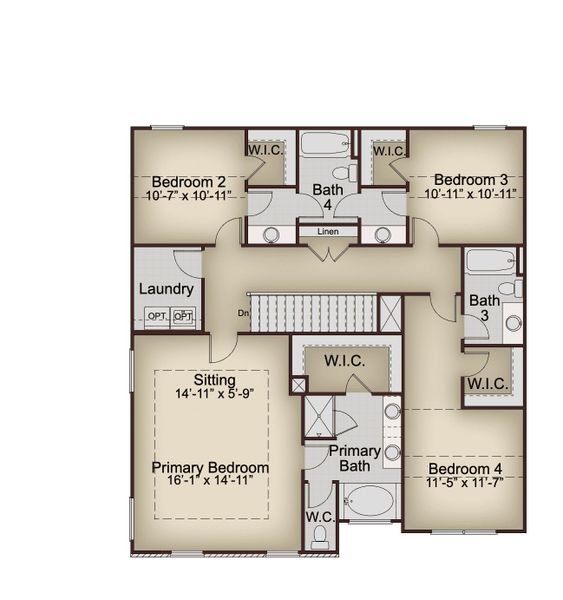 2D floor plan layout for the Lakewood by McKinley Homes in Stratford Square, Lawrenceville, GA (Image 5).