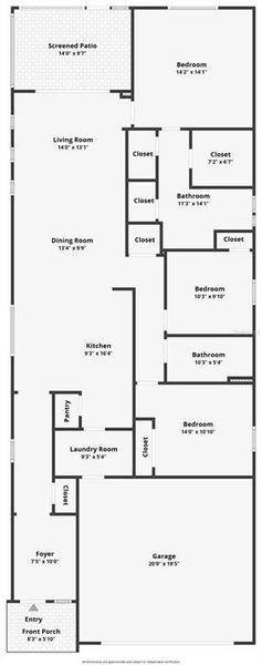 2D floor plan layout of this home in Waterset, Apollo Beach, FL (Image 5).