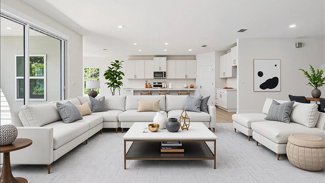 Representative furnished interior of a home built from the Hawthorne by D.R. Horton in Buchanan Trails, Newberry (Image 5).