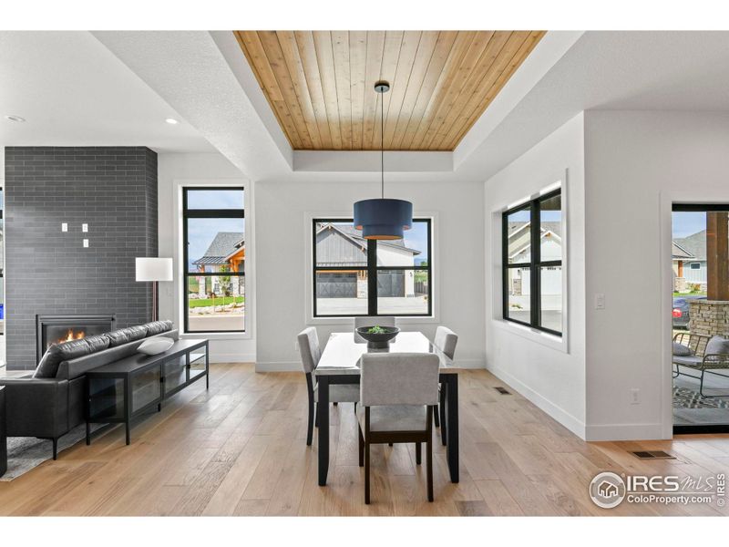 A space made for connection - cedar ceiling brings earthy beauty to every shared meal