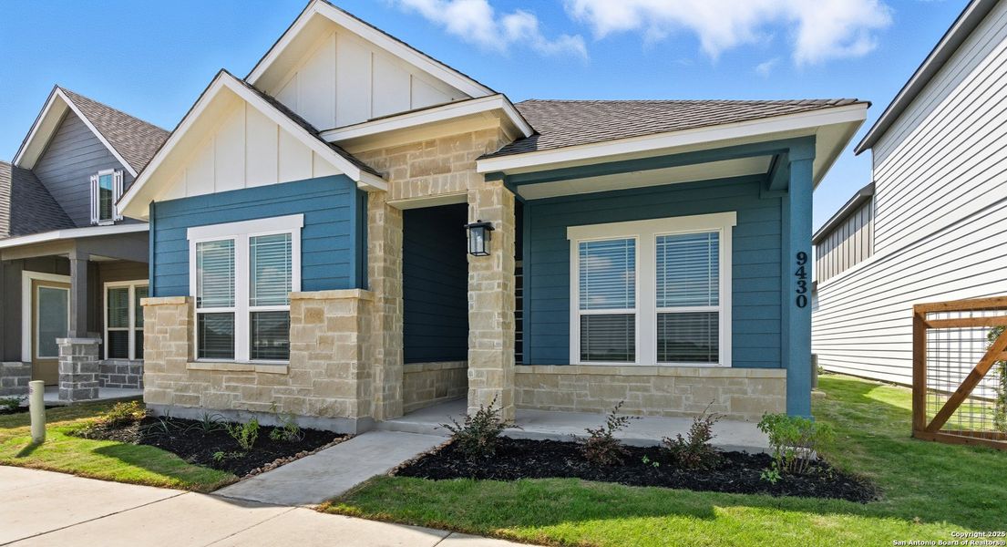 Exterior details and patio area of a home in The Crossvine – Garden Homes, Schertz (Image 26). Exterior details and patio area of a home in The Crossvine – Garden Homes, Schertz (Image 26).
