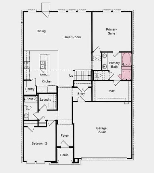 Structural options include: slide in tub at primary bath.