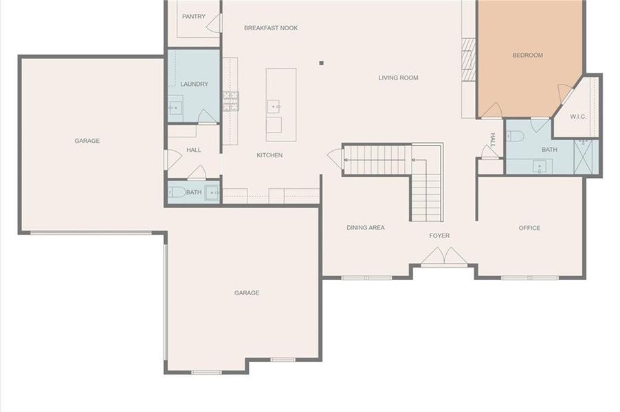 2D floor plan layout of this home in , Flowery Branch, GA (Image 6).