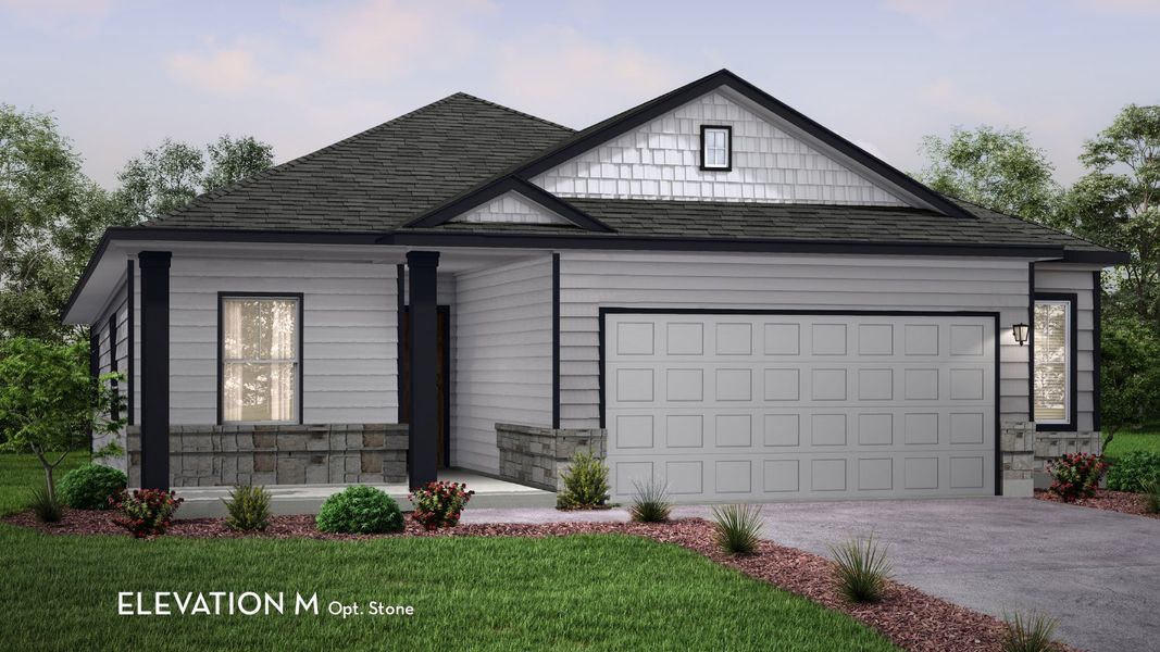 Representative exterior photo of a completed home built from the Frio by CastleRock Communities in Swenson Heights, Seguin, TX (Image 2). Representative exterior photo of a completed home built from the Frio by CastleRock Communities in Swenson Heights, Seguin, TX (Image 2).