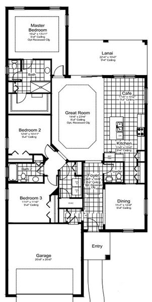 2D floor plan layout of this home in Windward, Lakewood Ranch, FL (Image 5).