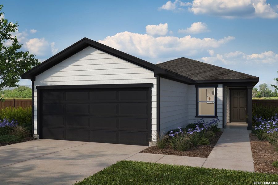 Front exterior of a new home in Punta Verde, Converse, TX, highlighting curb appeal (Image 1). Front exterior of a new home in Punta Verde, Converse, TX, highlighting curb appeal (Image 1).