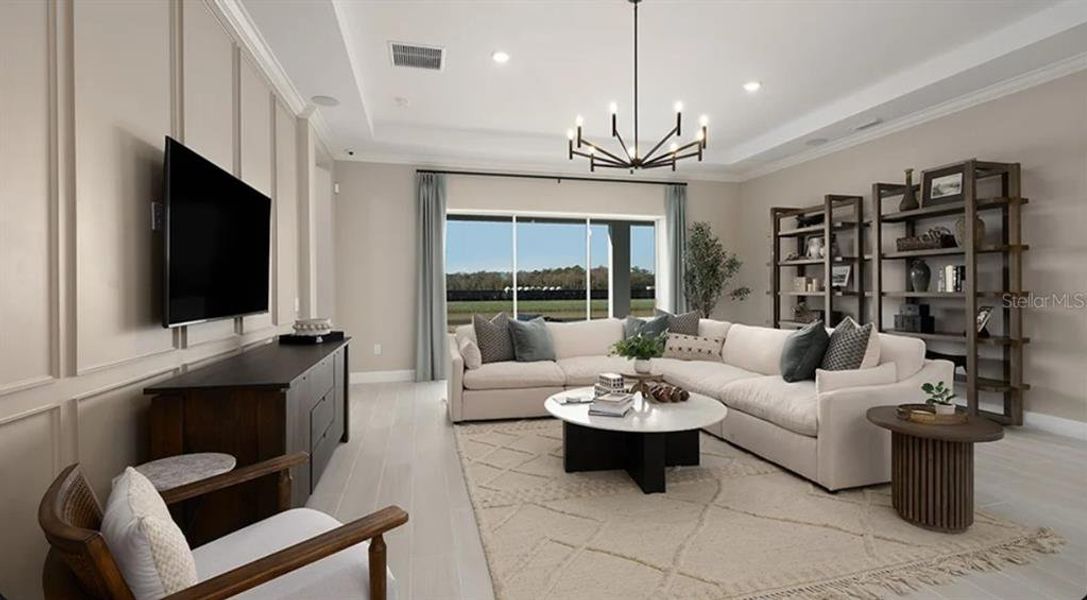 Furnished interior view inside a new home in Esplanade at Wellen Park, Englewood (Image 6).