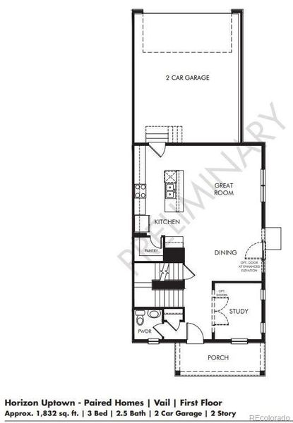 2D floor plan layout of this home in Horizon Uptown: The Mountain Collection, Aurora, CO (Image 5). 2D floor plan layout of this home in Horizon Uptown: The Mountain Collection, Aurora, CO (Image 5).