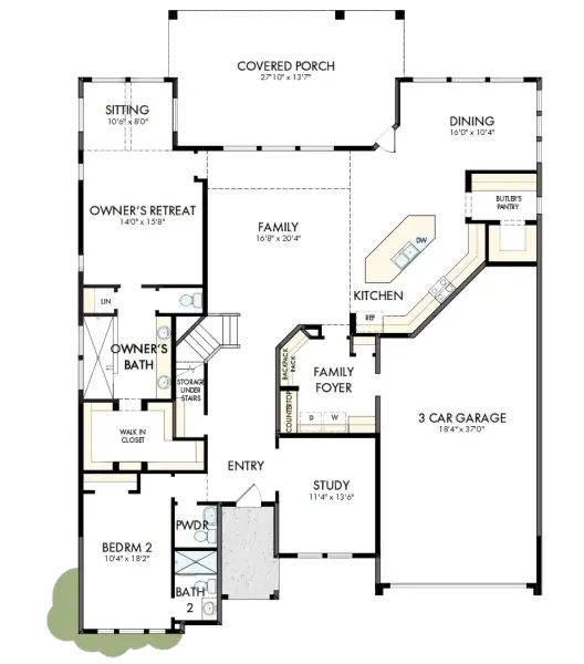 2D floor plan layout of this home in COLTON - Parkview Collection, Todd Mission, TX (Image 2).